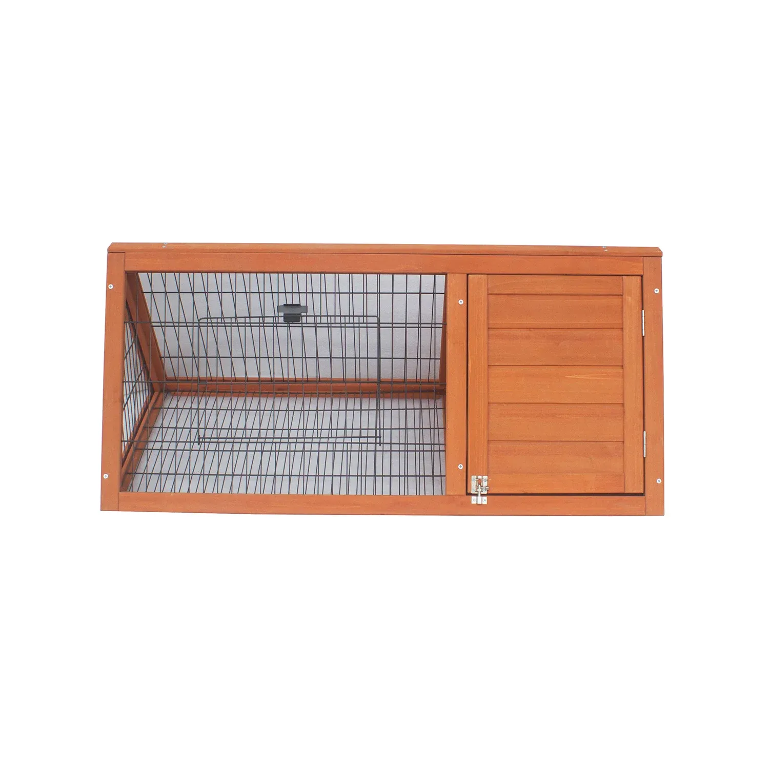 Little Buddies 98cm Wooden Triangle Rabbit Hutch Outdoor Guinea Pig Cage Small Animal Pet Enclosure with Run