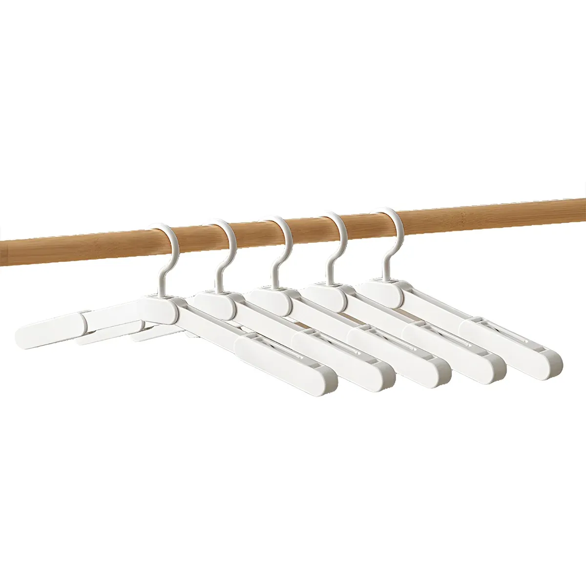 5PCS Portable Foldable Hangers Durable Plastic for Closet Laundry Space Saving - No clothes clip