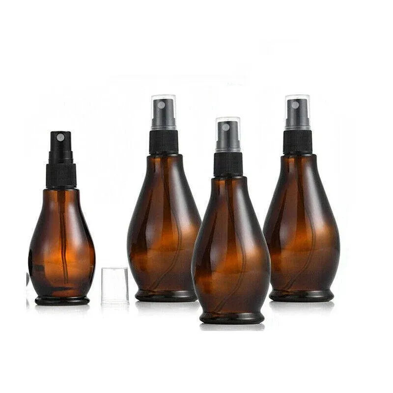 30-100Ml Amber Glass Essential Oil Spray Roller Bottles Mist Sprayer Containers - Upgrade 100 ML 5PCS