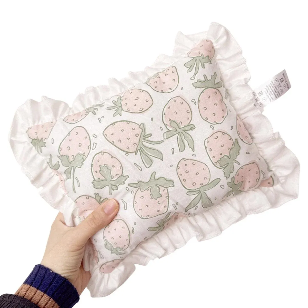 Lace Cat Pillow Soft Pet Cushion for Sleeping Comfortable Kitty Bed Cushion - White Strawberry