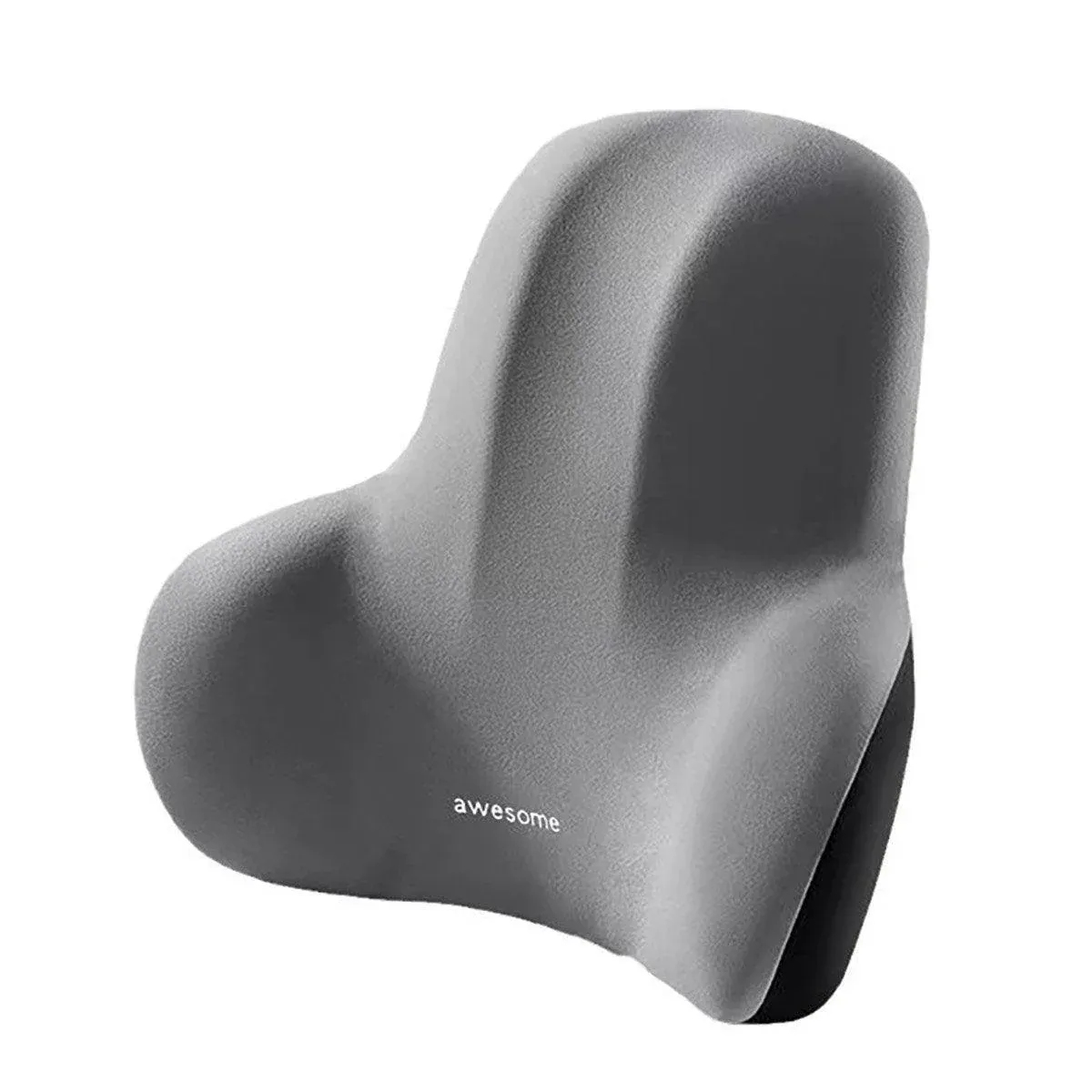 Office Chair Back Support Lumbar Cushion Seat Memory Foam Lumbar Pillow Comfort - Grey