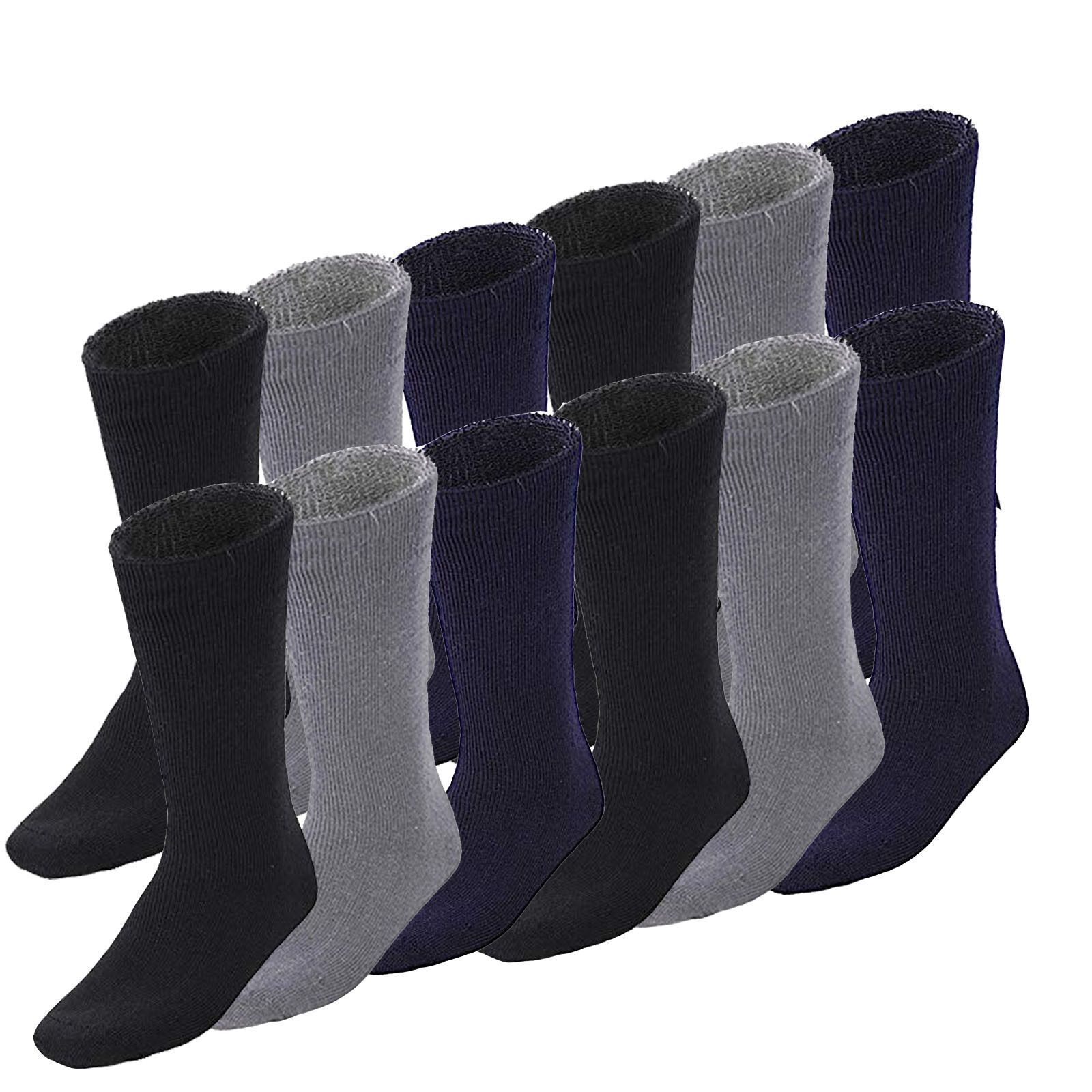 12 Pairs BAMBOO SOCKS Mens Heavy Duty Premium Thick Work Socks Cushion BULK - Assorted Colour Pack